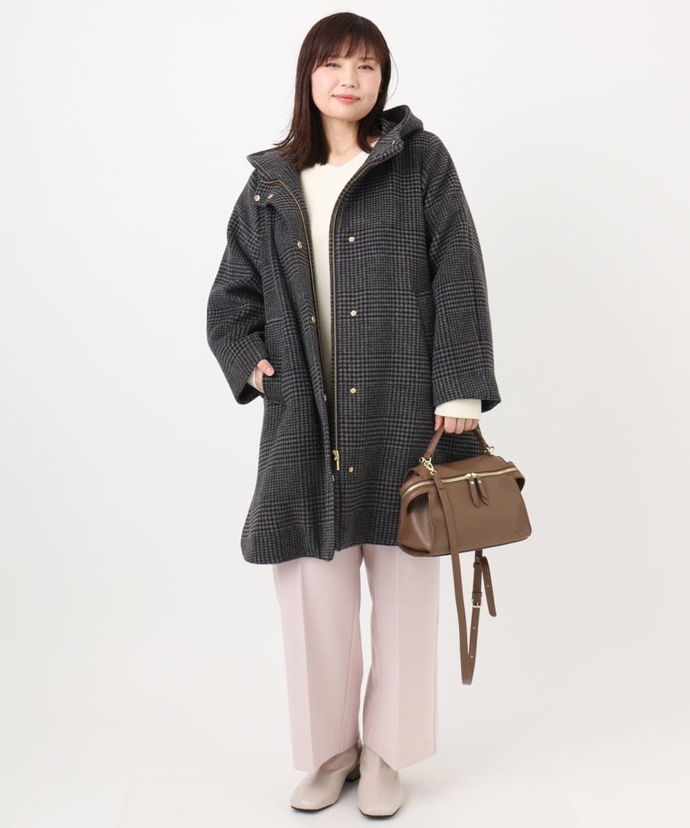 OLUAD01349 eur3(エウルキューブ) 【WEB先行販売】【大きいサイズ】ライトカシミヤウールコート モカ(84)