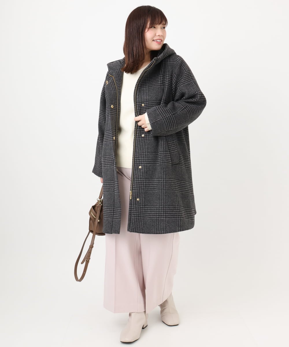 OLUAD01349 eur3(エウルキューブ) 【WEB先行販売】【大きいサイズ】ライトカシミヤウールコート モカ(84)