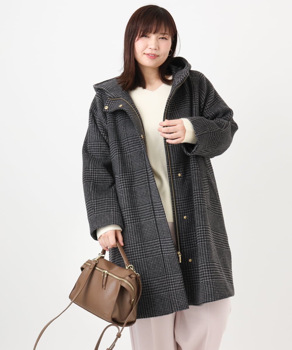 OLUAD01349 eur3(エウルキューブ) 【WEB先行販売】【大きいサイズ】ライトカシミヤウールコート モカ(84)