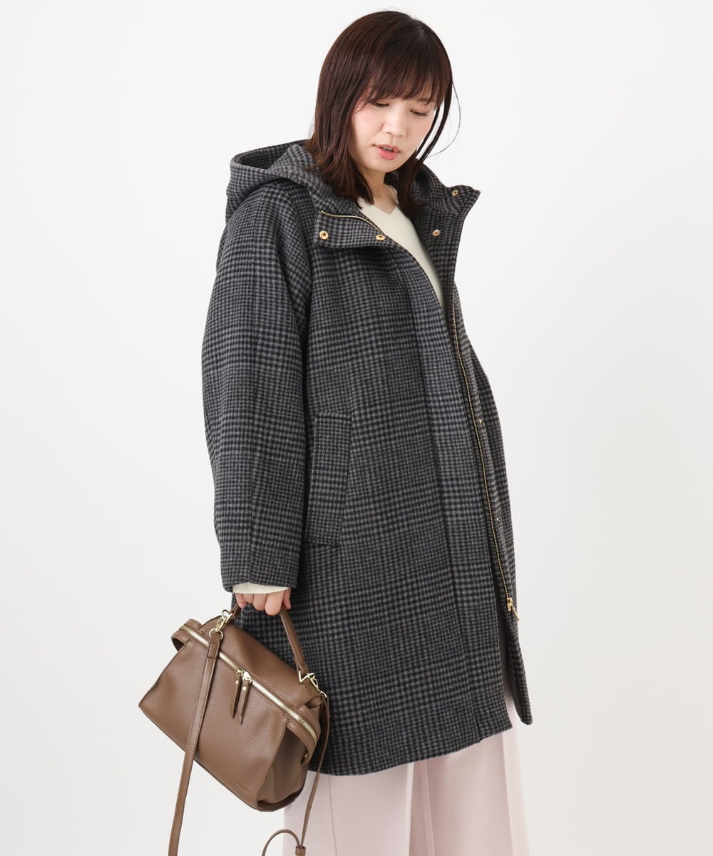 OLUAD01349 eur3(エウルキューブ) 【WEB先行販売】【大きいサイズ】ライトカシミヤウールコート モカ(84)