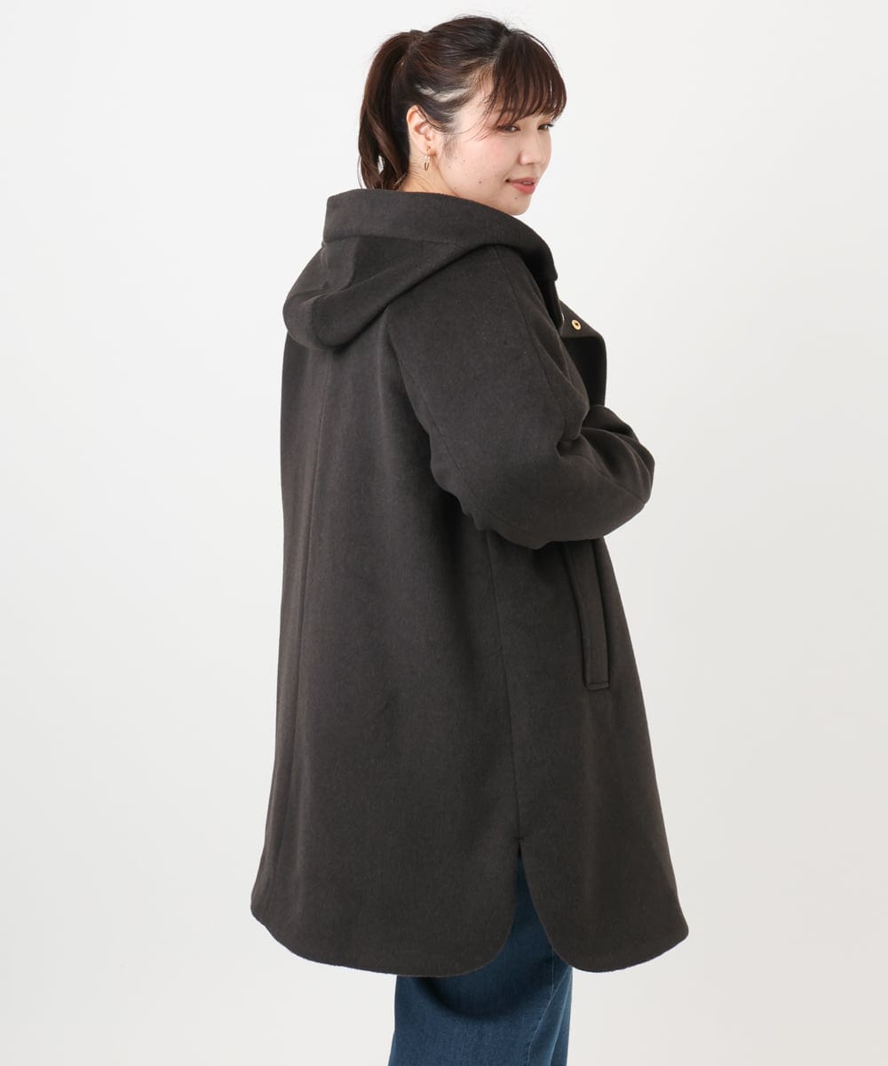 OLUAD01349 eur3(エウルキューブ) 【WEB先行販売】【大きいサイズ】ライトカシミヤウールコート ダークブラウン(87)