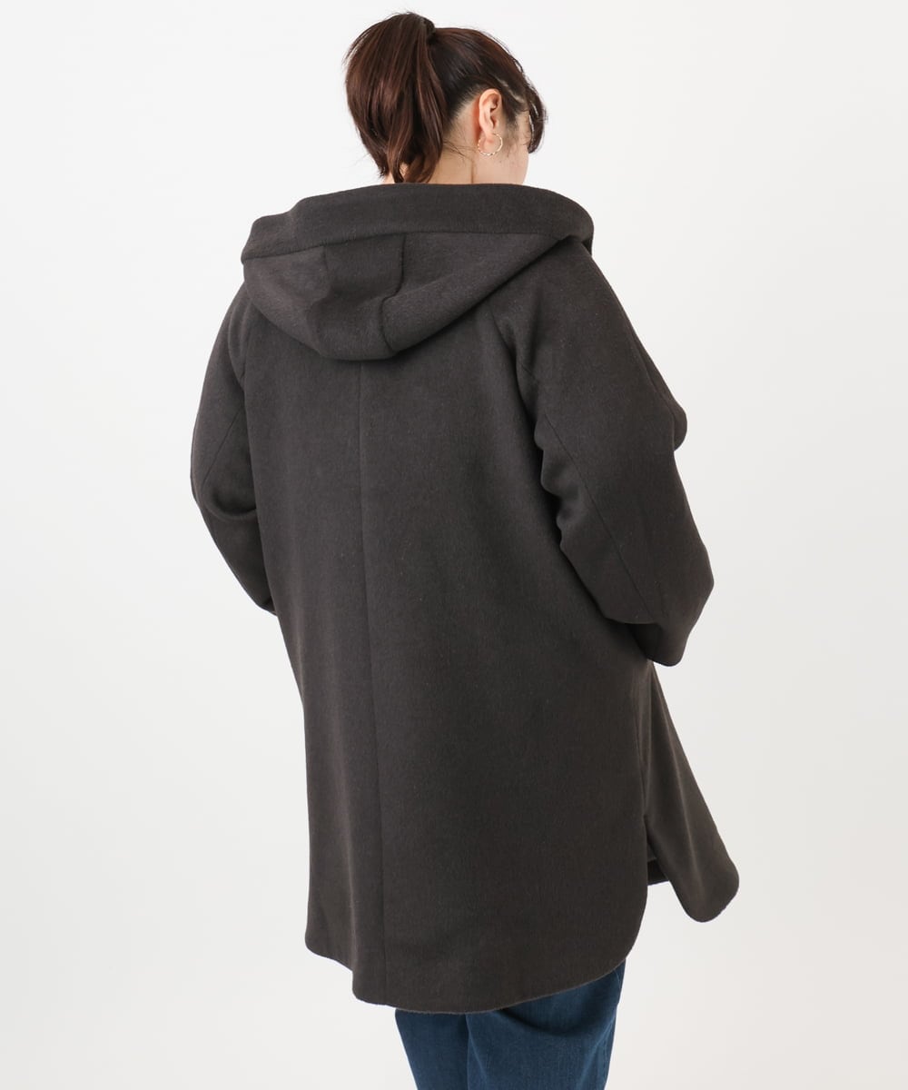 OLUAD01349 eur3(エウルキューブ) 【WEB先行販売】【大きいサイズ】ライトカシミヤウールコート ダークブラウン(87)