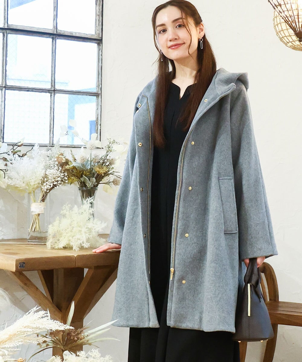 OLUAD01349 eur3 【大きいサイズ】ライトカシミヤウールコート