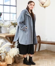 OLUAD01349 eur3(エウルキューブ) 【大きいサイズ】ライトカシミヤウールコート ダークグレー(93)限定カラー