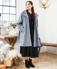 OLUAD01349 eur3(エウルキューブ) 【大きいサイズ】ライトカシミヤウールコート ダークグレー(93)限定カラー