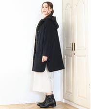 OLUAD01349 eur3(エウルキューブ) 【WEB先行販売】【大きいサイズ】ライトカシミヤウールコート ブラック(94)