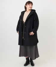 OLUAD01349 eur3(エウルキューブ) 【WEB先行販売】【大きいサイズ】ライトカシミヤウールコート ブラック(94)