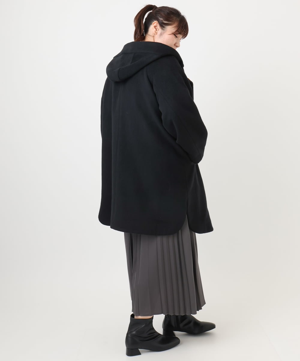 OLUAD01349 eur3(エウルキューブ) 【WEB先行販売】【大きいサイズ】ライトカシミヤウールコート ブラック(94)