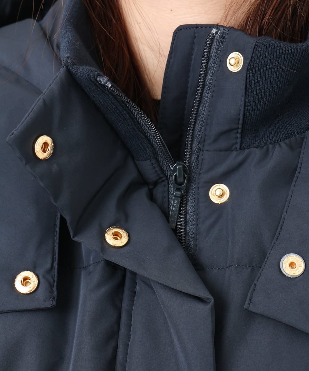 OLUAD03349 eur3(エウルキューブ) 【大きいサイズ】フードロングダウンコート ネイビー(57)