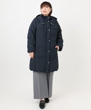 OLUAD03349 eur3(エウルキューブ) 【大きいサイズ】フードロングダウンコート ネイビー(57)