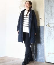 OLUAD03349 eur3(エウルキューブ) 【大きいサイズ】フードロングダウンコート ネイビー(57)
