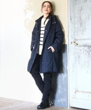 OLUAD03349 eur3(エウルキューブ) 【大きいサイズ】フードロングダウンコート ネイビー(57)