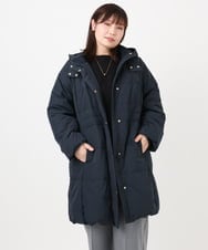 OLUAD03349 eur3(エウルキューブ) 【大きいサイズ】フードロングダウンコート ネイビー(57)