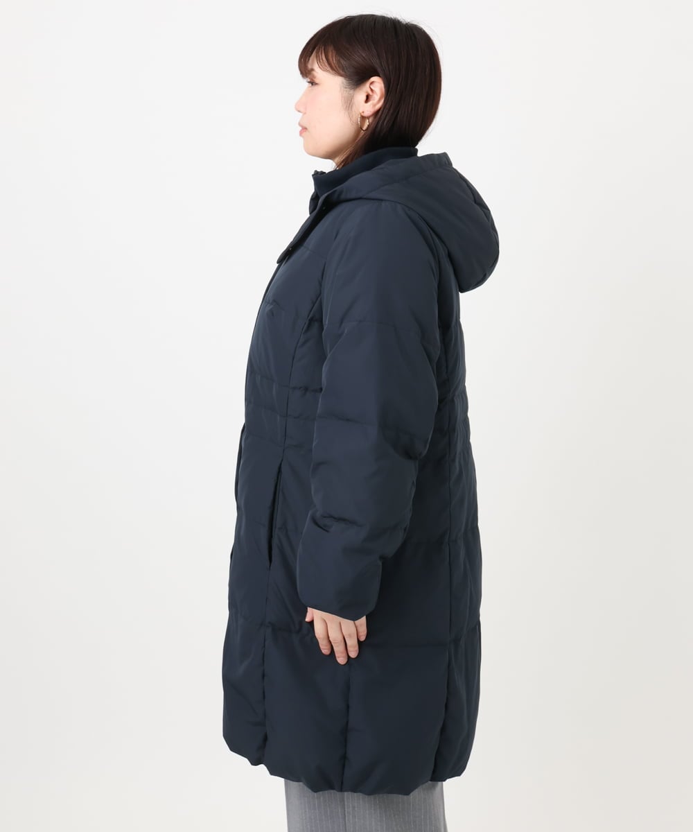 OLUAD03349 eur3(エウルキューブ) 【大きいサイズ】フードロングダウンコート ネイビー(57)
