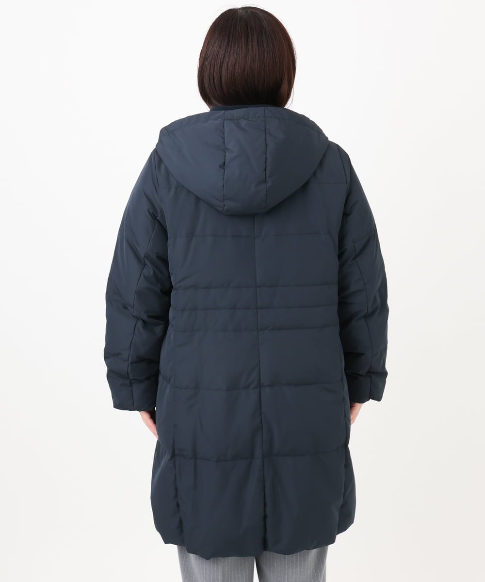 OLUAD03349 eur3(エウルキューブ) 【大きいサイズ】フードロングダウンコート ネイビー(57)