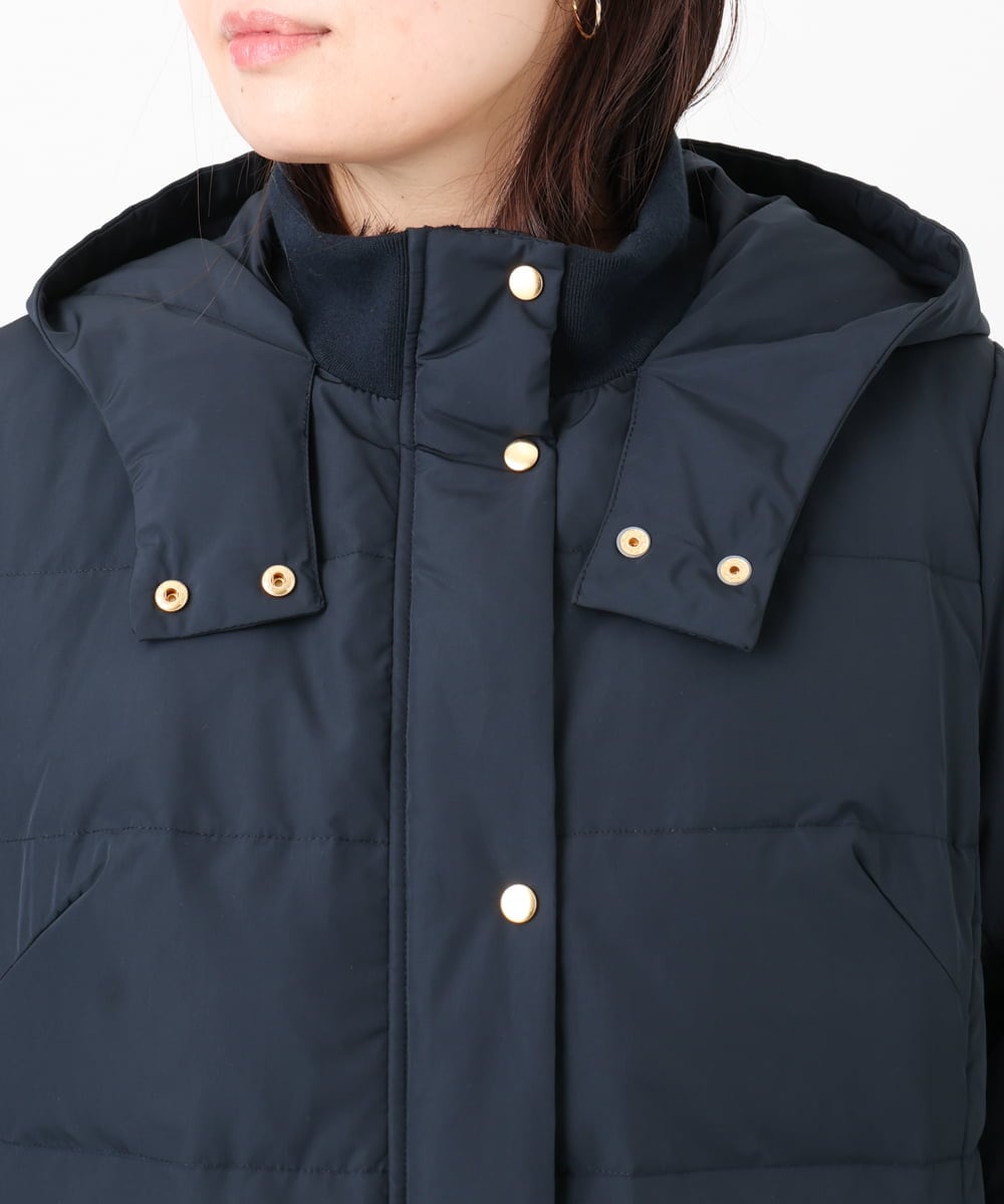 OLUAD03349 eur3(エウルキューブ) 【大きいサイズ】フードロングダウンコート ネイビー(57)