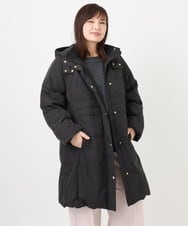 OLUAD03349 eur3(エウルキューブ) 【大きいサイズ】フードロングダウンコート ブラック(94)