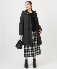 OLUAD03349 eur3(エウルキューブ) 【大きいサイズ】フードロングダウンコート ブラック(94)