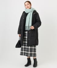 OLUAD03349 eur3(エウルキューブ) 【大きいサイズ】フードロングダウンコート ブラック(94)