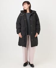 OLUAD03349 eur3(エウルキューブ) 【大きいサイズ】フードロングダウンコート ブラック(94)