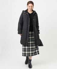 OLUAD03349 eur3(エウルキューブ) 【大きいサイズ】フードロングダウンコート ブラック(94)