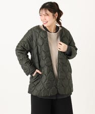 OLUAD04369 eur3(エウルキューブ) 【WEB/一部店舗限定】【大きいサイズ】ライナー付フーディーコート グリーン(35)