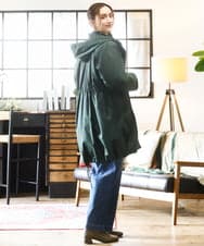 OLUAD04369 eur3(エウルキューブ) 【WEB/一部店舗限定】【大きいサイズ】ライナー付フーディーコート グリーン(35)