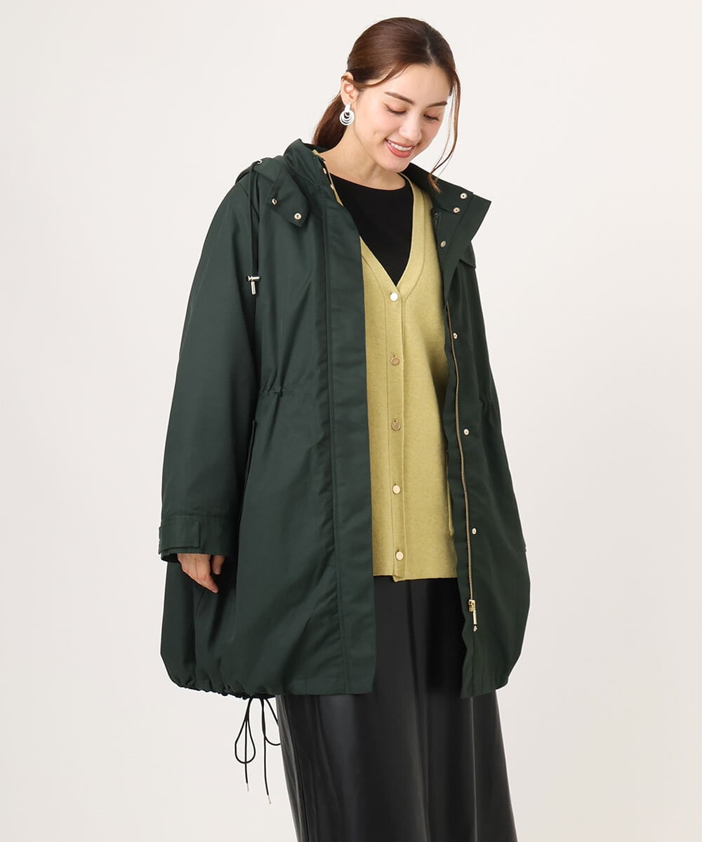 OLUAD04369 eur3(エウルキューブ) 【WEB/一部店舗限定】【大きいサイズ】ライナー付フーディーコート グリーン(35)