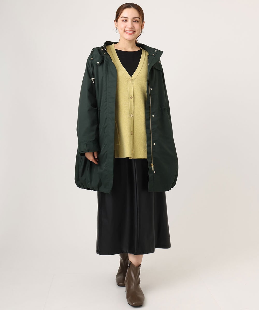 OLUAD04369 eur3(エウルキューブ) 【WEB/一部店舗限定】【大きいサイズ】ライナー付フーディーコート グリーン(35)