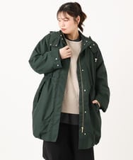 OLUAD04369 eur3(エウルキューブ) 【WEB/一部店舗限定】【大きいサイズ】ライナー付フーディーコート グリーン(35)