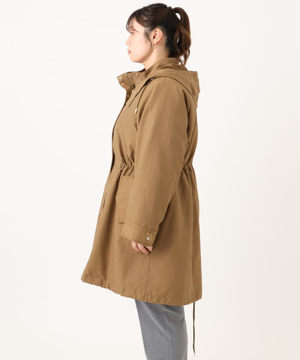 OLUAD04369 eur3(エウルキューブ) 【WEB/一部店舗限定】【大きいサイズ】ライナー付フーディーコート キャメル(83)