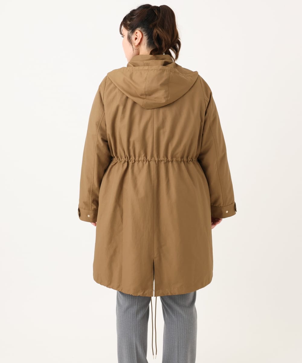 OLUAD04369 eur3(エウルキューブ) 【WEB/一部店舗限定】【大きいサイズ】ライナー付フーディーコート キャメル(83)