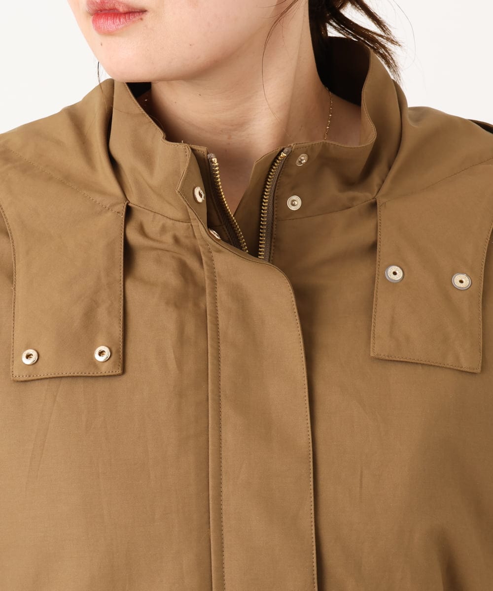 OLUAD04369 eur3(エウルキューブ) 【WEB/一部店舗限定】【大きいサイズ】ライナー付フーディーコート キャメル(83)