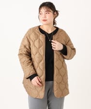 OLUAD04369 eur3(エウルキューブ) 【WEB/一部店舗限定】【大きいサイズ】ライナー付フーディーコート キャメル(83)