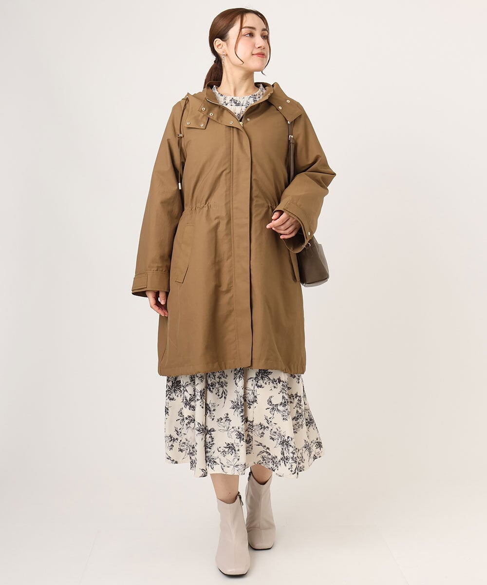 OLUAD04369 eur3(エウルキューブ) 【WEB/一部店舗限定】【大きいサイズ】ライナー付フーディーコート キャメル(83)