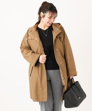 OLUAD04369 eur3(エウルキューブ) 【WEB/一部店舗限定】【大きいサイズ】ライナー付フーディーコート キャメル(83)