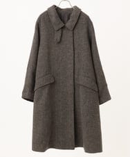 OLUAG01349 eur3(エウルキューブ) 【大きいサイズ】ステンカラーウールコート ダークブラウン