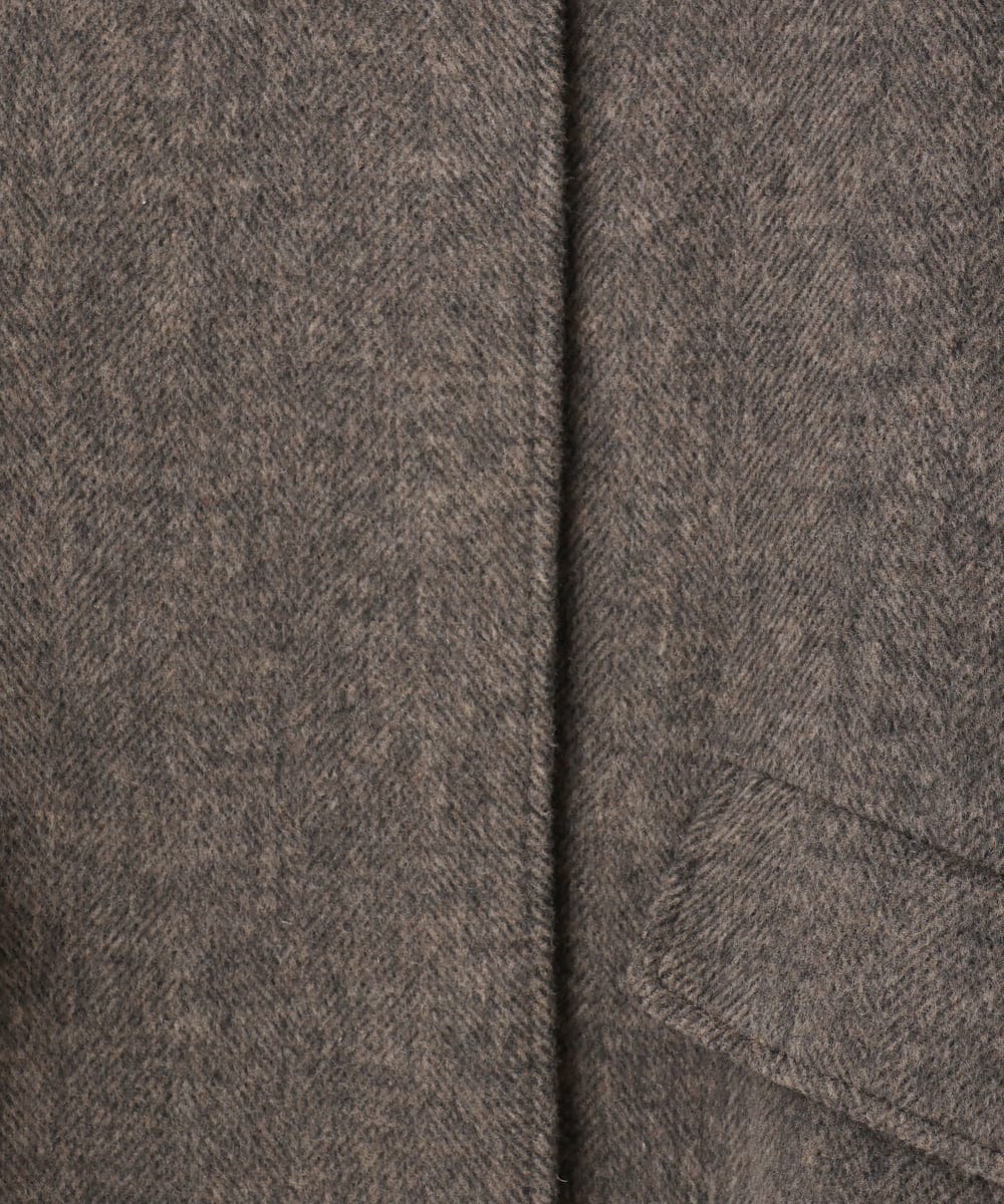 OLUAG01349 eur3(エウルキューブ) 【大きいサイズ】ステンカラーウールコート ダークブラウン