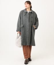 OLUAG01349 eur3(エウルキューブ) 【大きいサイズ】ステンカラーウールコート ホワイト