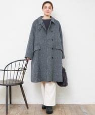 OLUAG01349 eur3(エウルキューブ) 【大きいサイズ】ステンカラーウールコート ホワイト