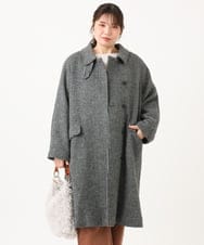 OLUAG01349 eur3(エウルキューブ) 【大きいサイズ】ステンカラーウールコート ホワイト
