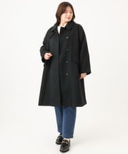 OLUAG01349 eur3(エウルキューブ) 【大きいサイズ】ステンカラーウールコート ブラック