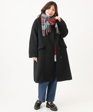 OLUAG01349 eur3(エウルキューブ) 【大きいサイズ】ステンカラーウールコート ブラック