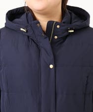 OLUAG02349 eur3(エウルキューブ) 【大きいサイズ】フードロングダウンコート ネイビー