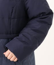 OLUAG02349 eur3(エウルキューブ) 【大きいサイズ】フードロングダウンコート ネイビー