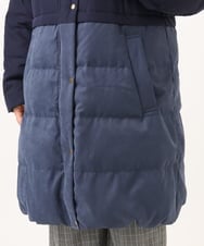OLUAG02349 eur3(エウルキューブ) 【大きいサイズ】フードロングダウンコート ネイビー