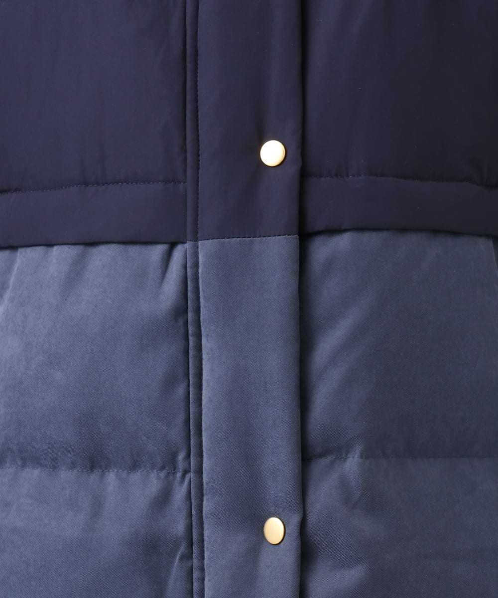 OLUAG02349 eur3(エウルキューブ) 【大きいサイズ】フードロングダウンコート ネイビー