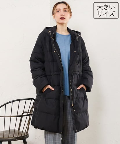 OLUAG02349 eur3 【大きいサイズ】フードロングダウンコート