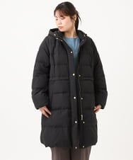 OLUAG02349 eur3(エウルキューブ) 【大きいサイズ】フードロングダウンコート ブラック