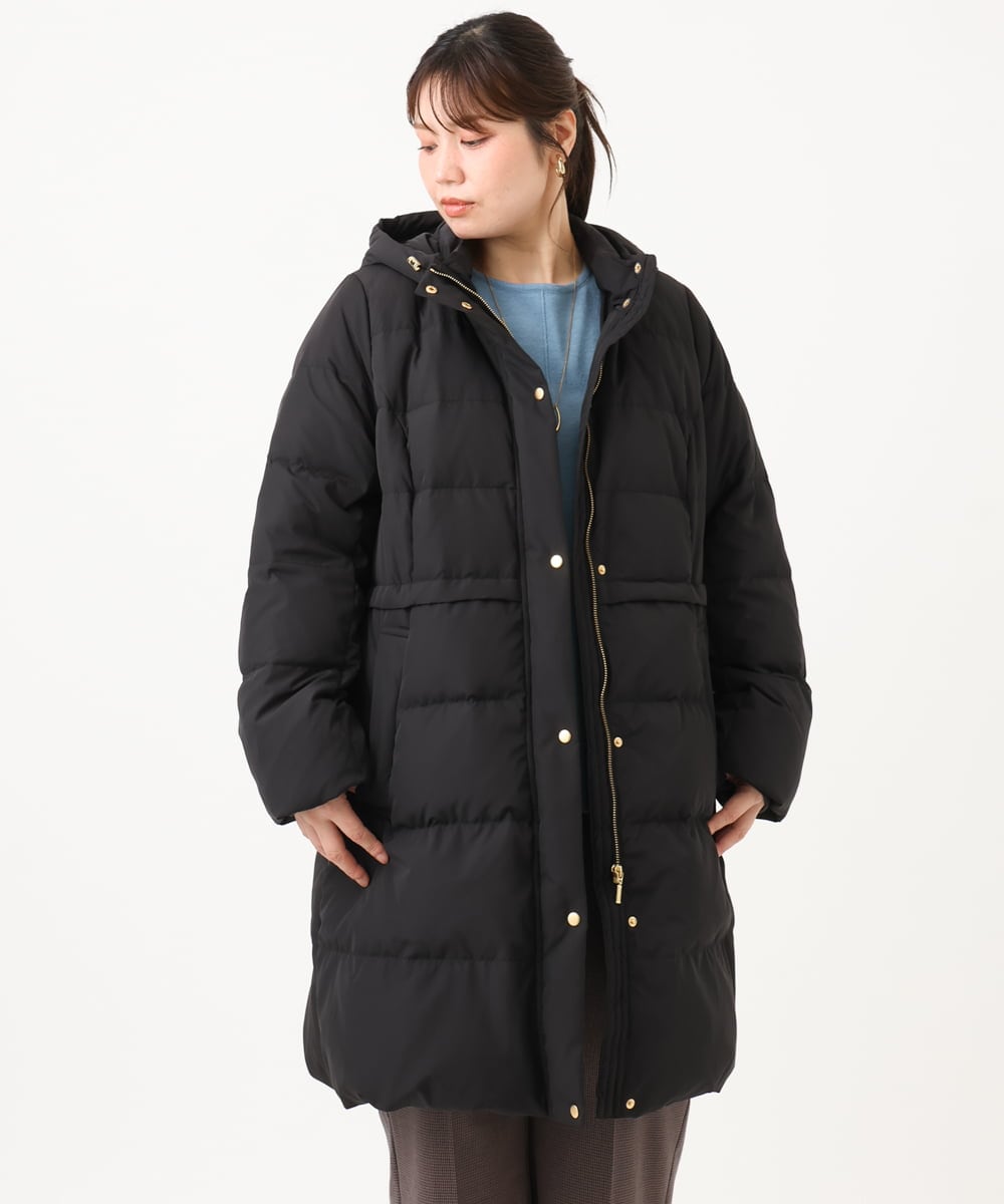 OLUAG02349 eur3(エウルキューブ) 【大きいサイズ】フードロングダウンコート ブラック